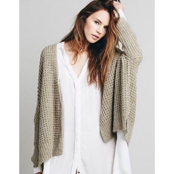 FREE PEOPLE Breeze Waffle Knit Cardigan - Picture 3 of 7